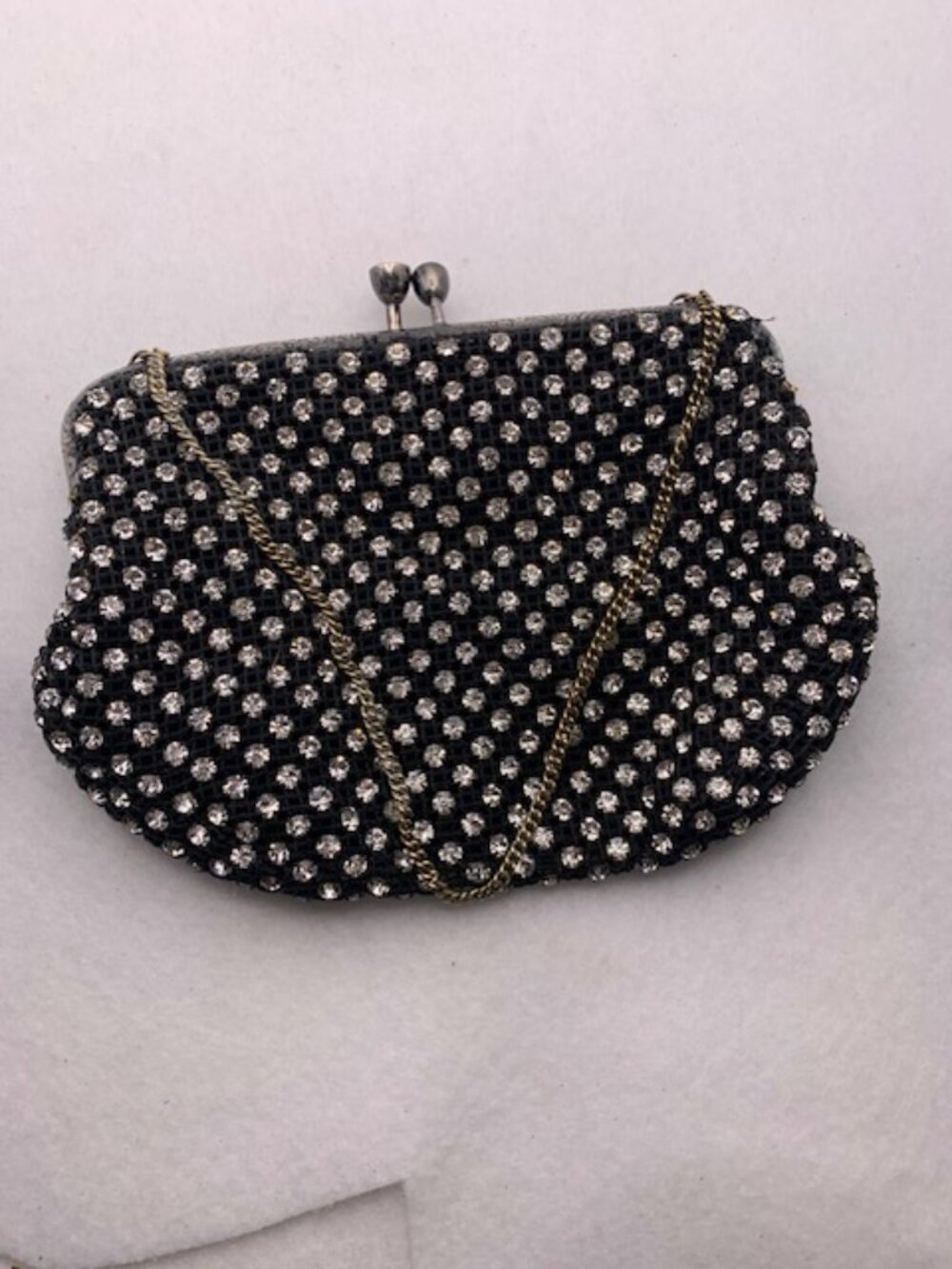 Vintage 60's evening bag with sterling silver frame - Picture 3 of 6
